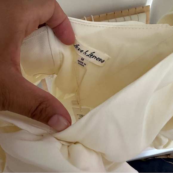 NEW For Love & Lemons Judith Crop Blouse Cream Rosette - Picture 4 of 5